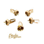14K yellow gold filled snap-on bail and bead cap 5 mm, Jewelry making, Bail snap-on gold filled, Bail findings, Gold filled - 1 piece