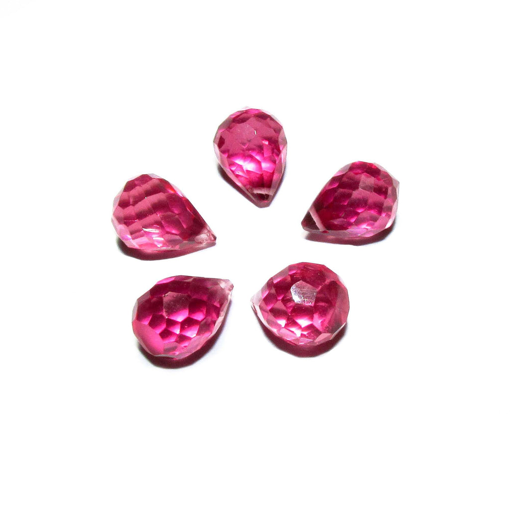 Natural Rubellite Teardrop faceted Beads size 10x7 mm, Rubellite Gemstone, Jewelry making, Natural Gemstone Teardrop beads - 1 piece