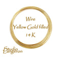 14/20 yellow Gold filled wire Thickness 30 - 13 GA, Gold Filled wire, Gold filled, Half-Hard wire, Jewelry making – 1 meter (3.30 ft)