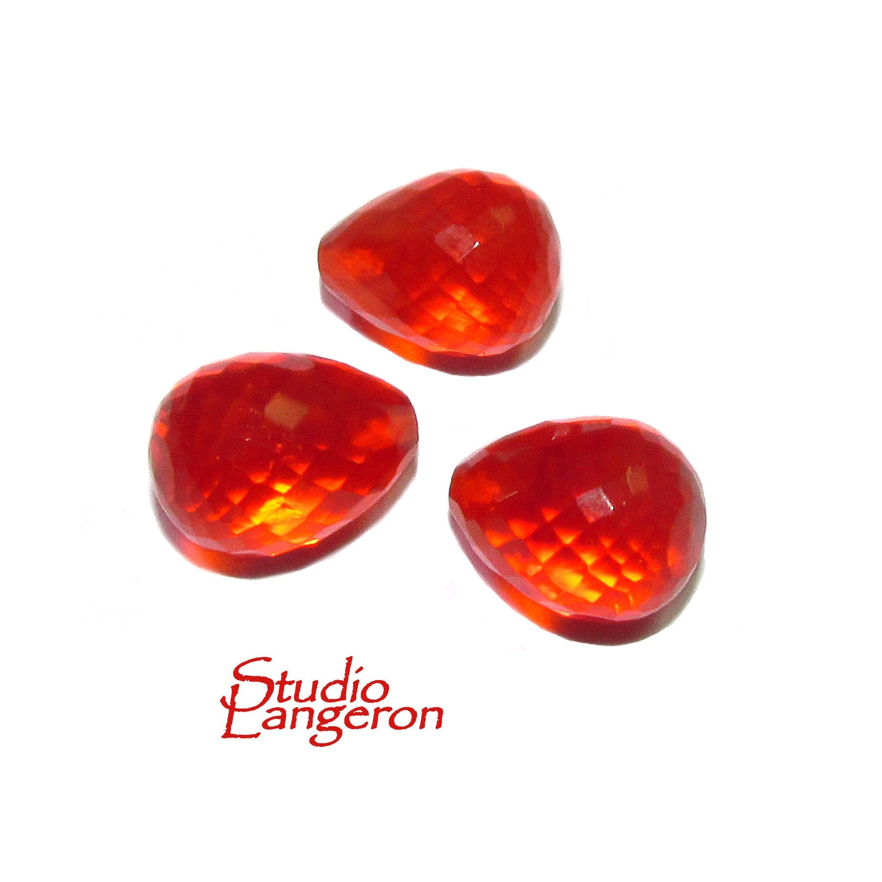 Natural Hessonite Teardrop faceted Beads size 13x10 mm, Hessonite Gemstone, Jewelry making, Natural Gemstone Teardrop beads - 1 piece