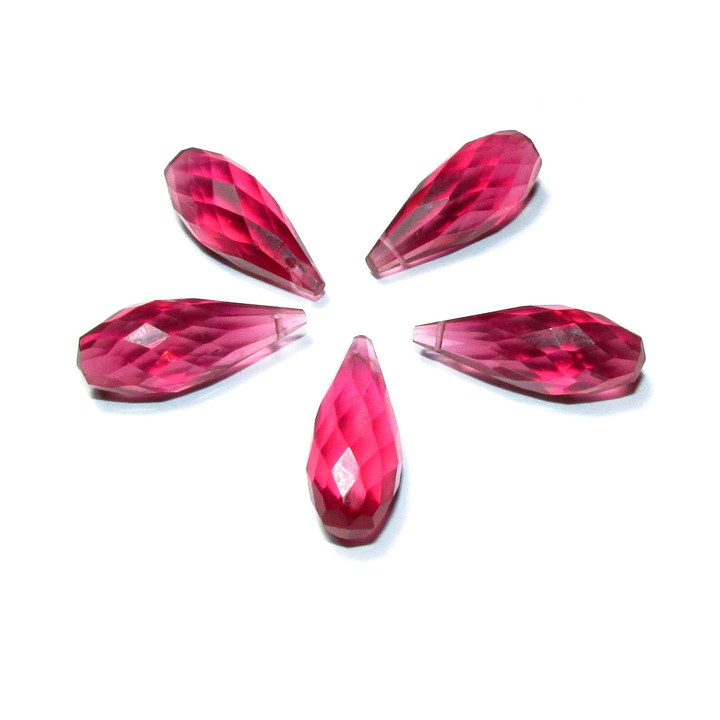 Natural Ruby Teardrop faceted Beads size 20x8 mm, Ruby Gemstone, Jewelry making, Natural Gemstone Teardrop beads - 1 piece