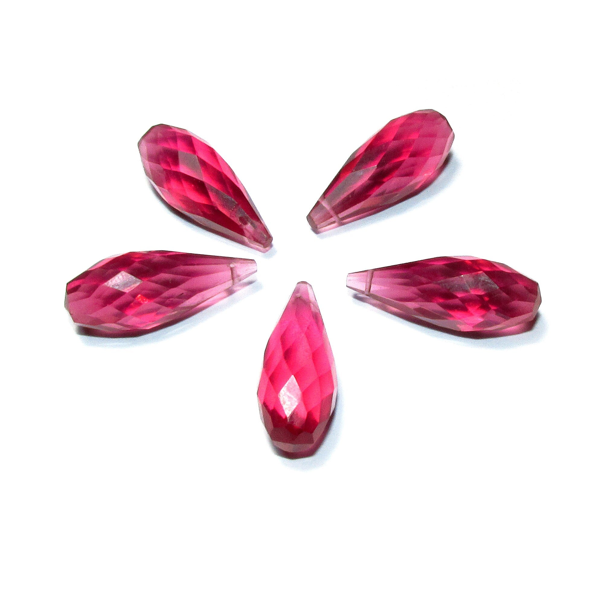 Natural Ruby Teardrop faceted Beads size 20x8 mm, Ruby Gemstone, Jewelry making, Natural Gemstone Teardrop beads - 1 piece
