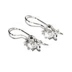 6 mm size 925 sterling silver blank earrings with closed ring, Jewelry making, Setting silver, bezel cup, base earrings - 1 pair (2 pieces)