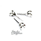 925 sterling silver Eye Pearl Component Mounting size 14.5x4.8mm, bail silver, Jewelry making - 1 piece