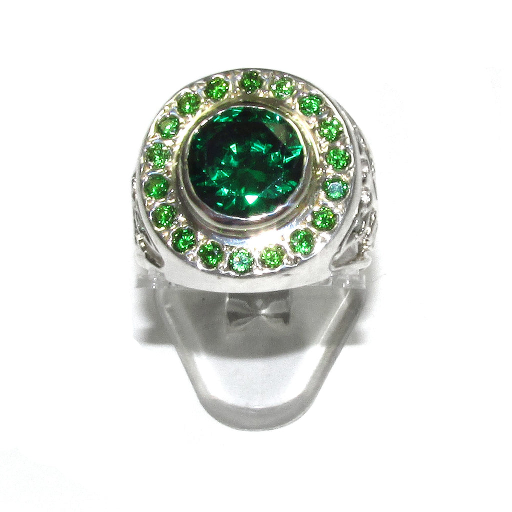 Statement Chrysoprase ring 925 sterling silver size 8, Handmade ring, single copy, 925 sterling silver, Natural Chrysoprase, Green gems