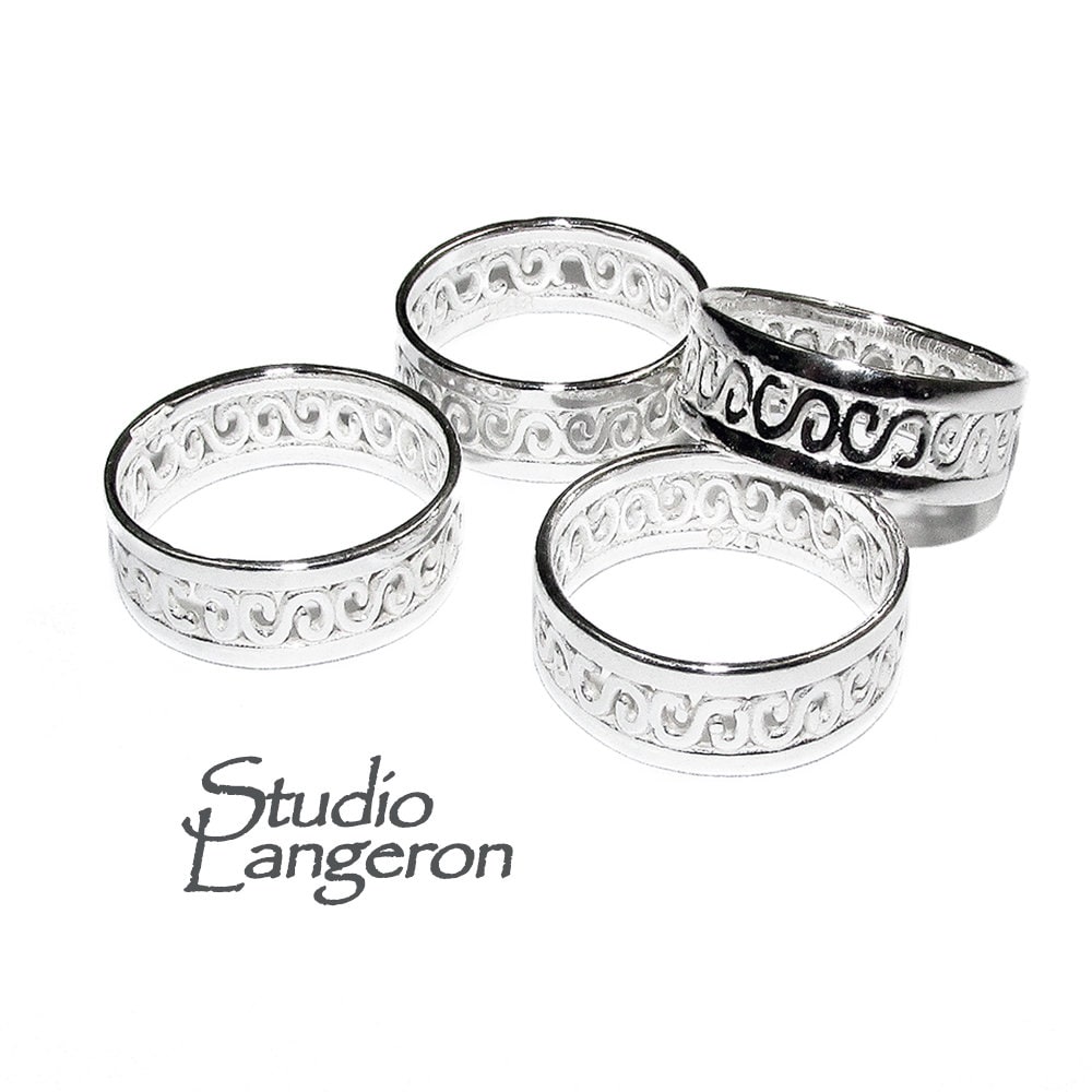 925 sterling silver filigree blank ring size 6, 7, silver ring, base ring, Jewelry making, ring silver, filigree ring, silver - 1 piece