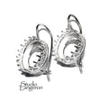 12 mm 925 sterling silver blank earrings with bezel cup, Jewelry making, Setting, bezel cup, base earrings, 925 silver - 1 pair (2 pieces)