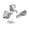 925 Sterling silver decorative Pendant Bails with loop, silver Bail, Jewelry making, Bail finding, bail for pendant, 925 silver - 1 piece