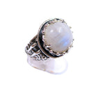 Statement moonstone ring 925 sterling silver size 7 1/2, Handmade ring, single copy, 925 sterling silver, Natural moonstone, gemstone