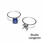 925 sterling silver blank ring with 4-prong setting 7 mm size 4-11, silver ring, Jewelry making, base ring, Setting, Prong setting - 1 piece
