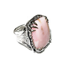 Statement Natural Peruvian pink opal ring 925 sterling silver size 8, Handmade ring, single copy, sterling silver, Pink opal, silver ring