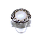 Statement moonstone ring 925 sterling silver size 7 1/2, Handmade ring, single copy, 925 sterling silver, Natural moonstone, gemstone