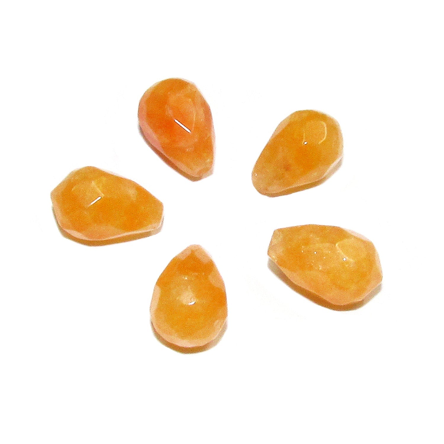 Natural jade Teardrop faceted half drilled small Beads size 10x6 mm, Natural jade, Matched Half Drilled Beads, Jewelry making - 1 piece