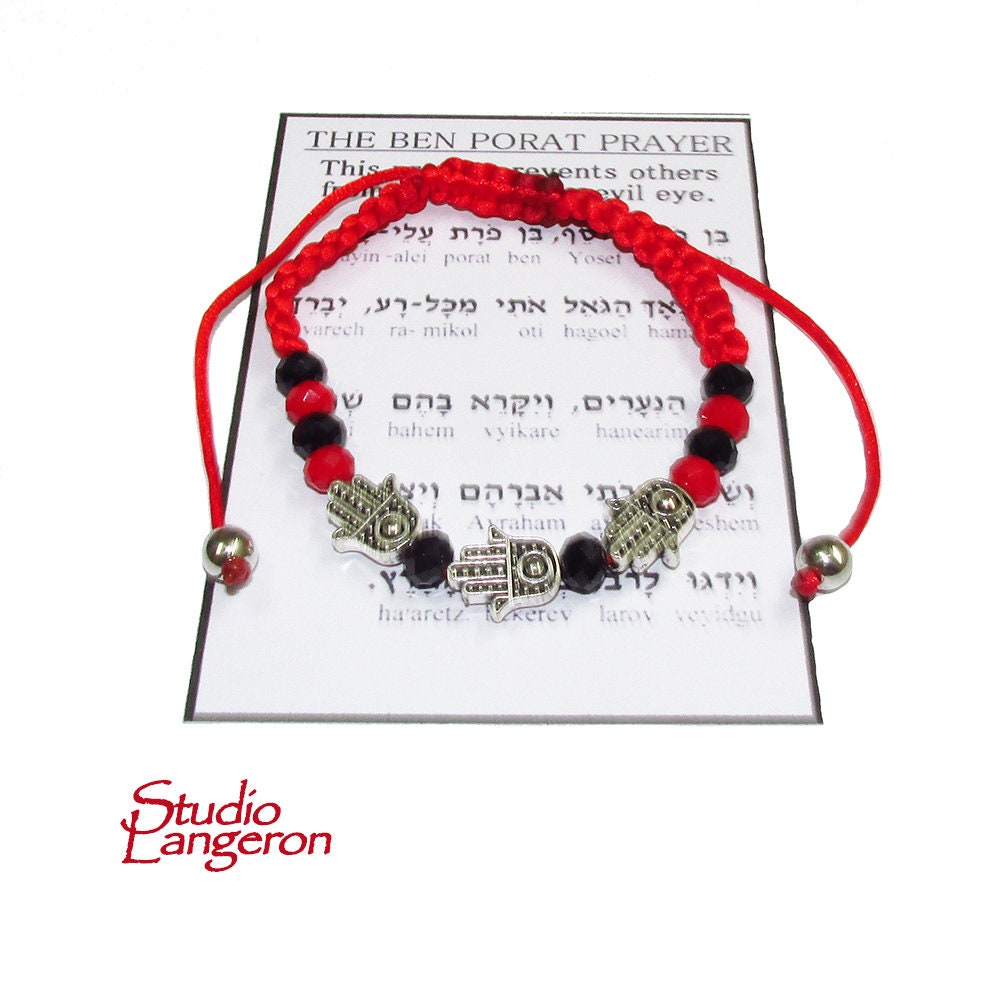 Red string bracelet Red bracelet with prayer Jerusalem Judaism Red string from Israel Ben Porat prayer Jerusalem Israel Evil eye