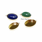 14K Yellow gold filled Oval Bezel Cup size 4x6 - 18x25 mm, Oval Bezel cup, Jewelry making, Setting, Gold Filled bezel cup - 1 piece