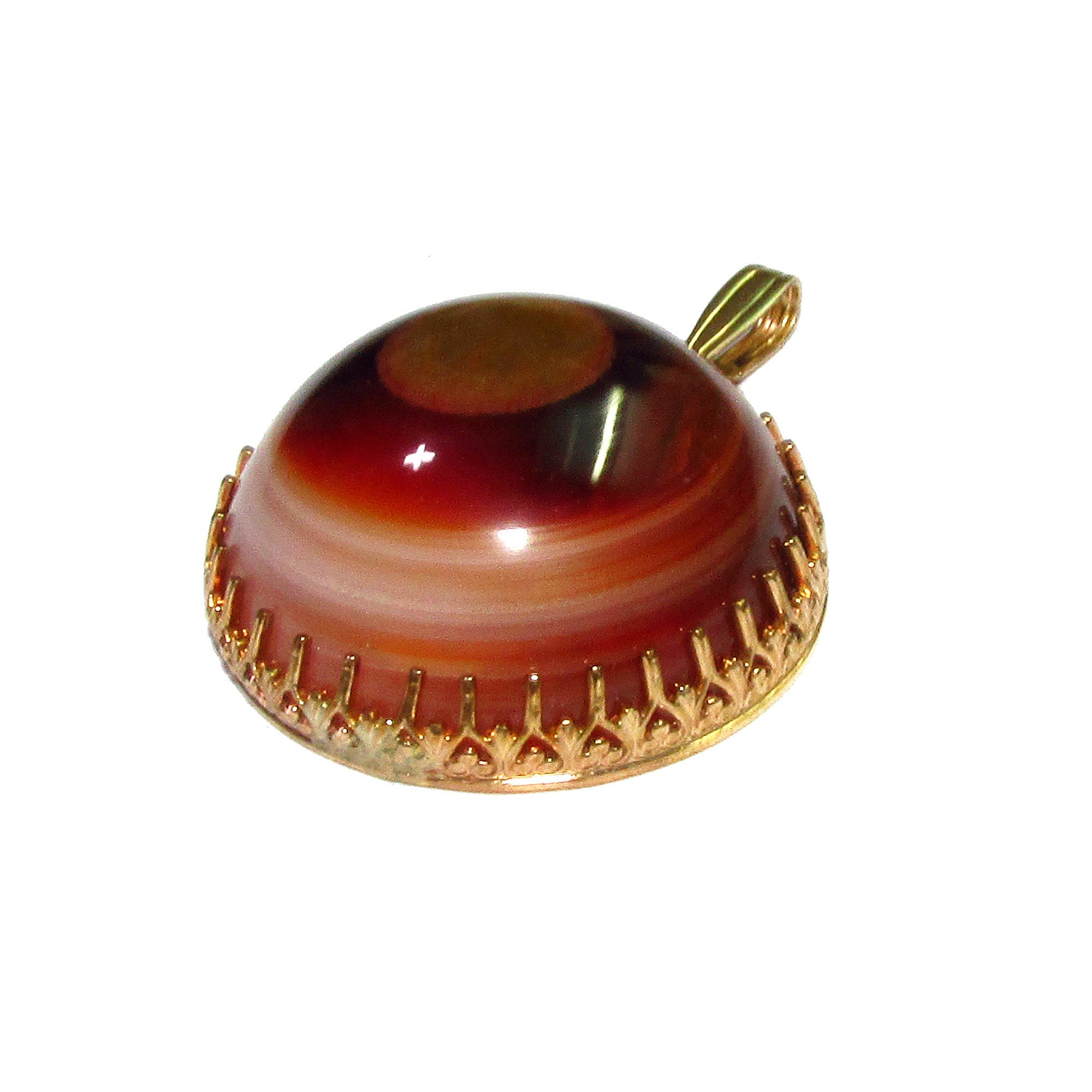 Picture Agate pendant 14K Yellow gold filled size 2.8 cm, Handmade pendant, single copy, Natural Picture Agate, Handmade pendant gold filled