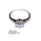 White topaz ring 925 sterling silver size 7 1/2, Handmade ring, single copy, sterling silver, White topaz ring, silver ring, Gift ring