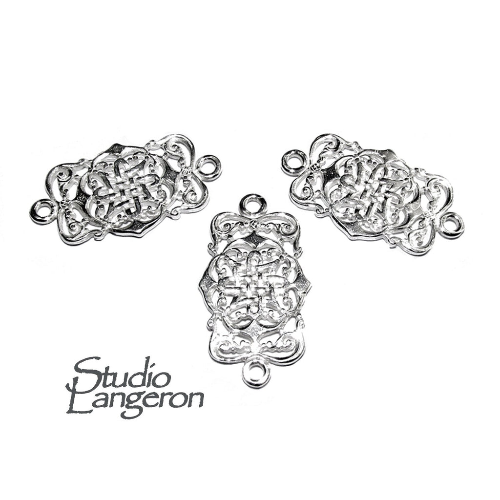 925 Sterling silver link connector size 25x14 mm, Silver link component, Jewelry making, Silver 925, Connector, Jewelry connector - 1 piece