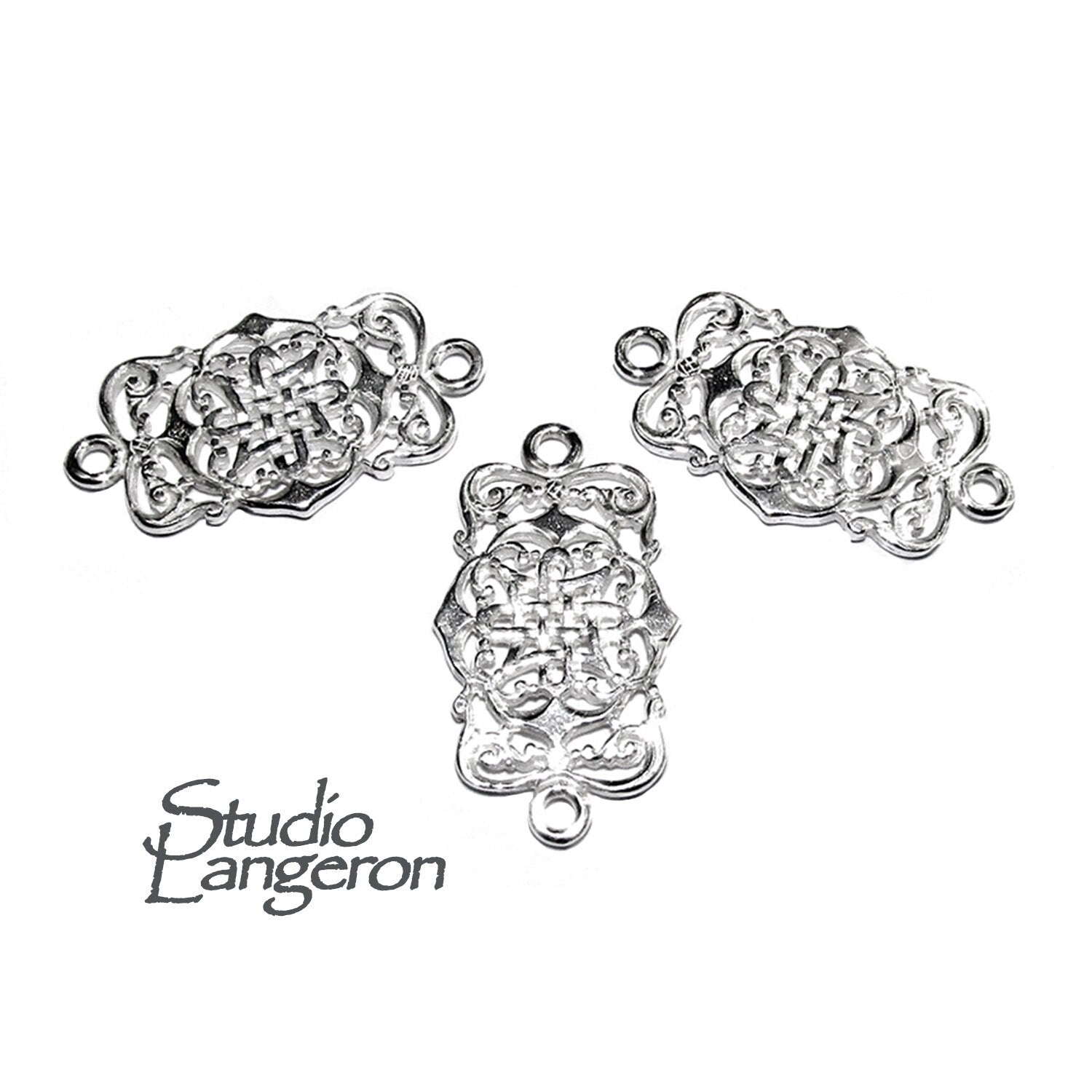 925 Sterling silver link connector size 25x14 mm, Silver link component, Jewelry making, Silver 925, Connector, Jewelry connector - 1 piece