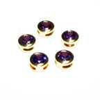 14K yellow gold filled decorative round beads with amethyst size 5.4x3.2 mm, Jewelry making, Gold filled beads, amethyst - 1 piece