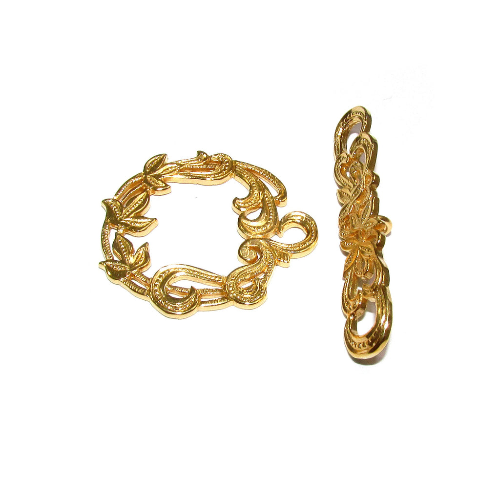 14K Yellow Gold filled decorative Toggle Clasp size 27x25mm, Gold Filled Toggle clasp, Jewelry making, Gold Filled, Clasp toggle - 1 piece