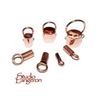 14K Rose Gold filled tube End Caps size 1.1 - 6.6 mm, Tube end caps, Rose Gold filled end caps, End cap, Jewelry making - 1 pair (2 piece)
