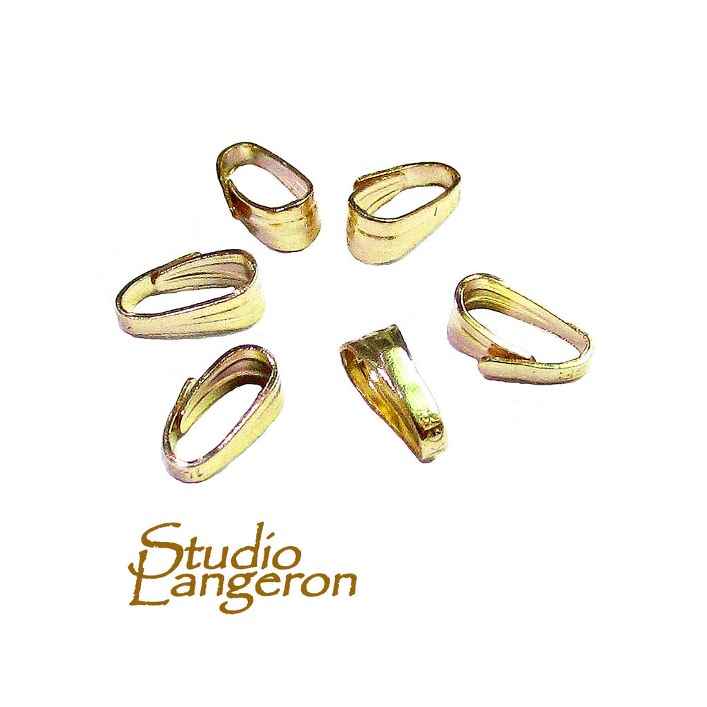 14K yellow gold filled Snap-On Pendant Small Bail size 5.3x2.5 mm, Gold filled snap on Bail, Jewelry making, Bail findings - 1 piece