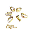14K yellow gold filled Snap-On Pendant Small Bail size 5.3x2.5 mm, Gold filled snap on Bail, Jewelry making, Bail findings - 1 piece