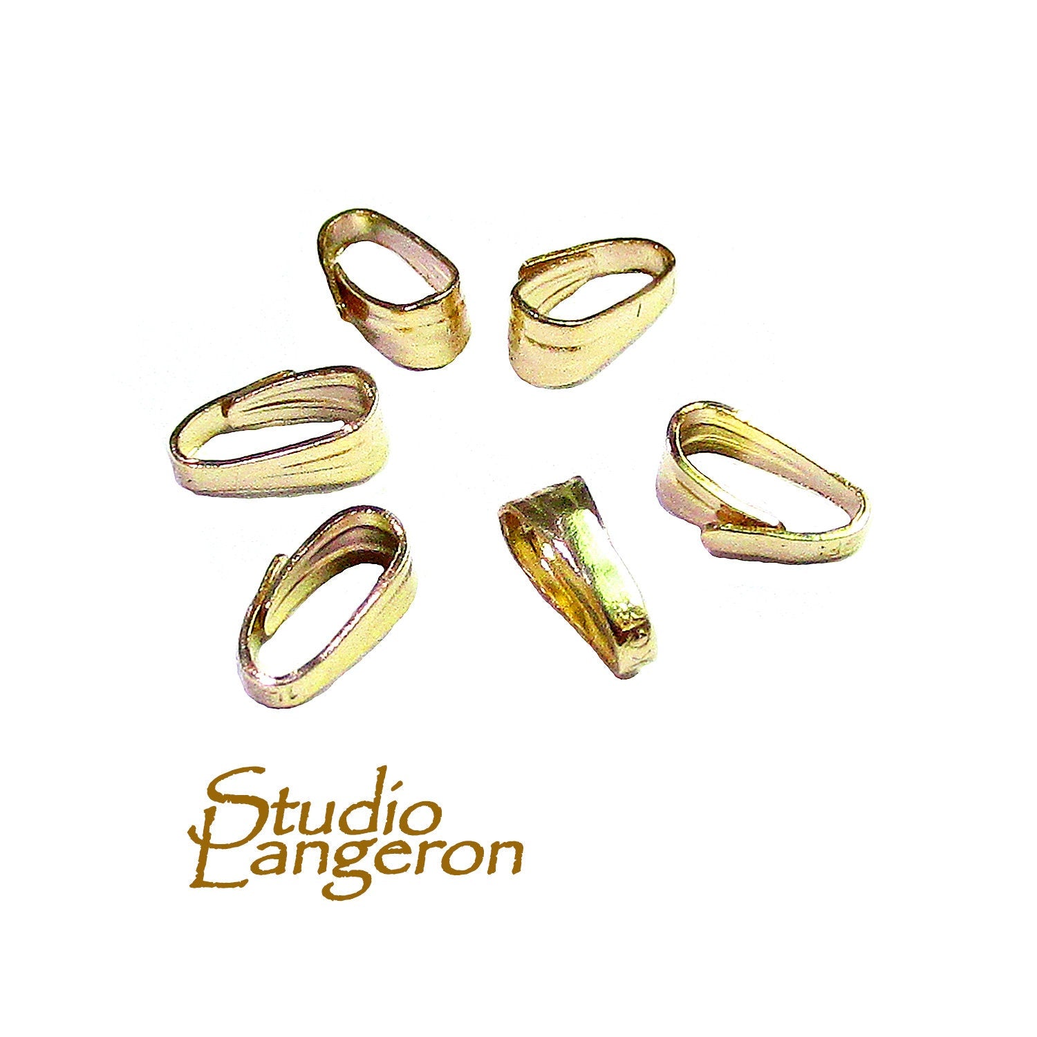 14K yellow gold filled Snap-On Pendant Small Bail size 5.3x2.5 mm, Gold filled snap on Bail, Jewelry making, Bail findings - 1 piece
