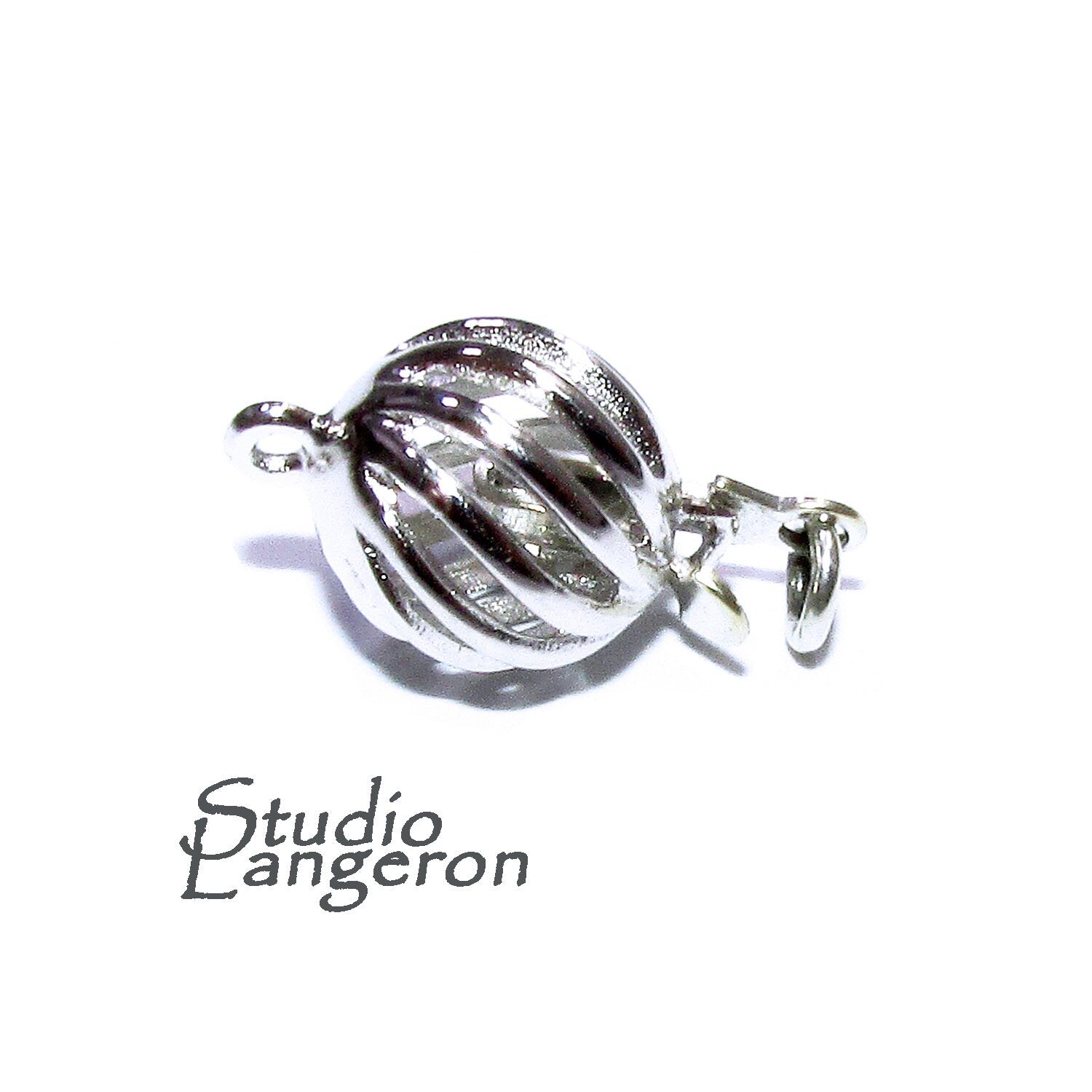 925 Sterling Silver Twist Round Clasp size 8 mm, Silver bead clasp, Jewelry making, 925 Sterling silver, Twist round clasp - 1 piece