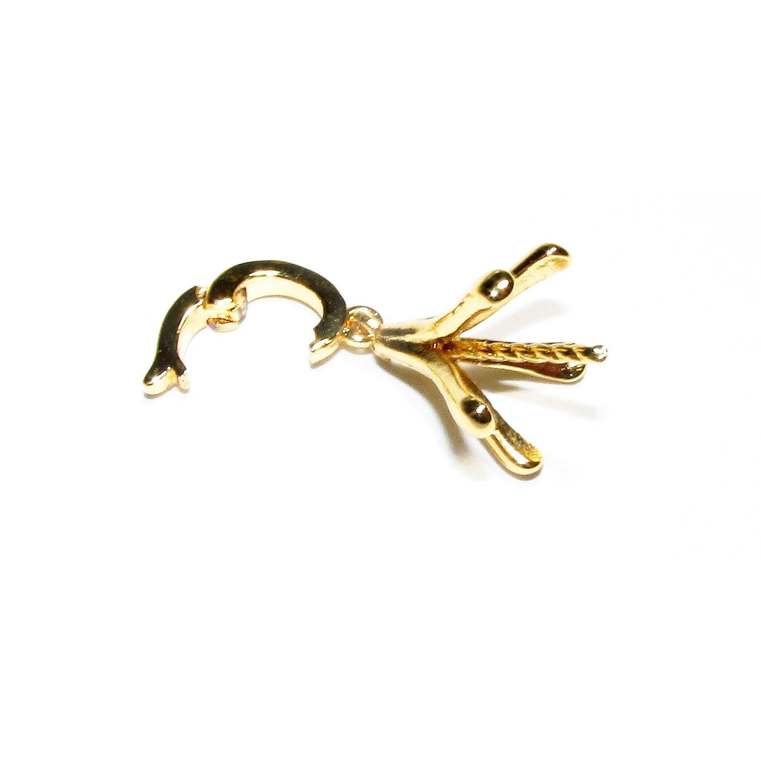 14K Yellow Gold Filled Large Bails Connectors For Jewelry, Pearl Component Mounting - 1 piece