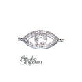 925 Sterling silver large Evil Eye connector size 2.3x1.0 cm, Evil Eye link component, Jewelry making, Jewelry connector - 1 piece