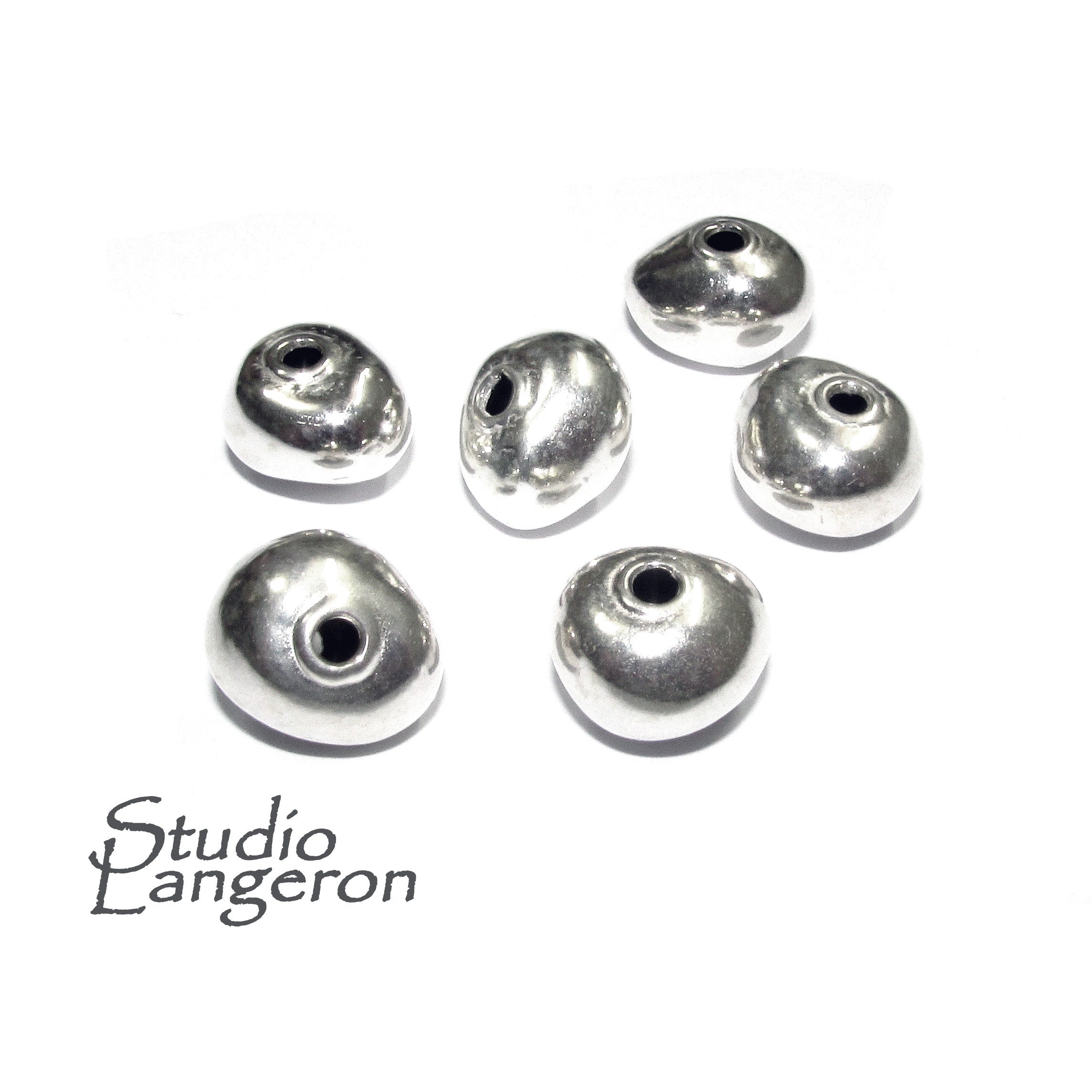 925 sterling silver handmade beads BB35, silver beads, handmade beads, decorative beads, Original beads, Jewelry making - 1 piece