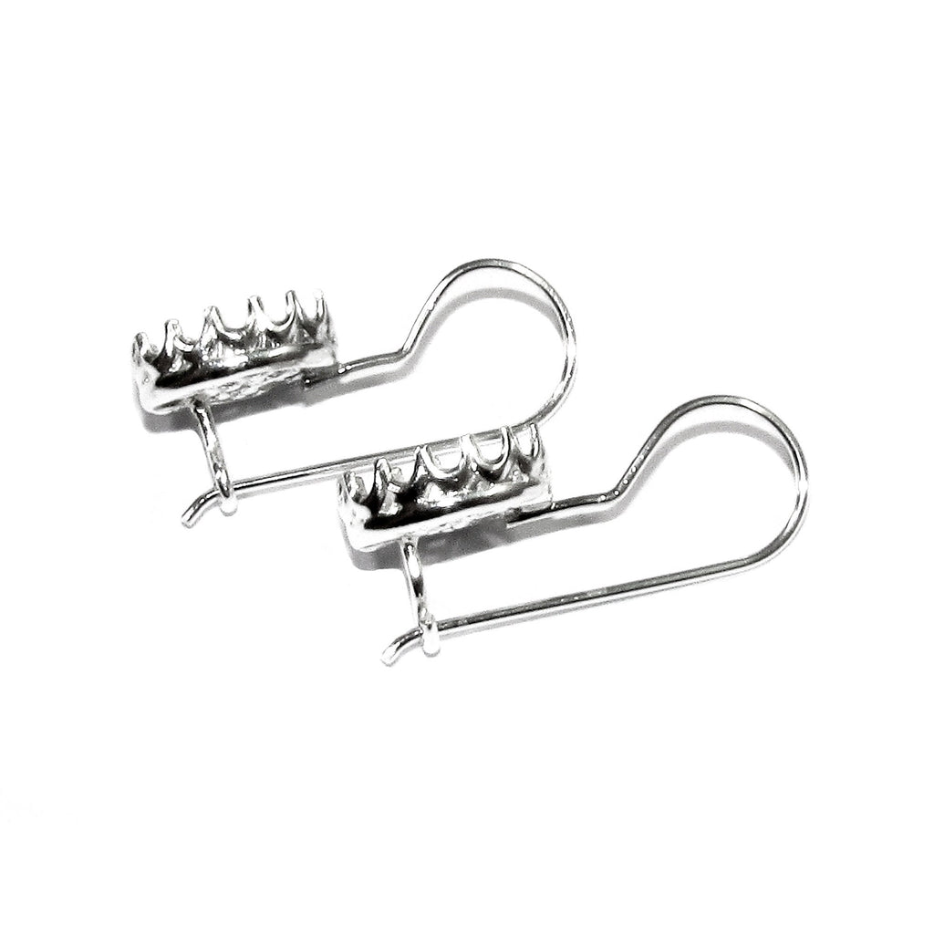 8x10 mm size 925 sterling silver blank earrings with bezel cup, Jewelry making, Setting, oval bezel cup, base earrings - 1 pair (2 piece)