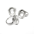 12x16 mm 925 sterling silver blank ring with bezel cup size 5, 6, 7, 8, silver ring, bezel cup, base ring, Setting, Jewelry making - 1 piece