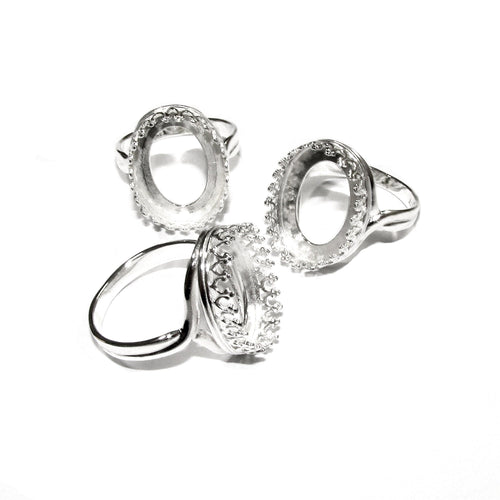 12x16 mm 925 sterling silver blank ring with bezel cup size 5, 6, 7, 8, silver ring, bezel cup, base ring, Setting, Jewelry making - 1 piece
