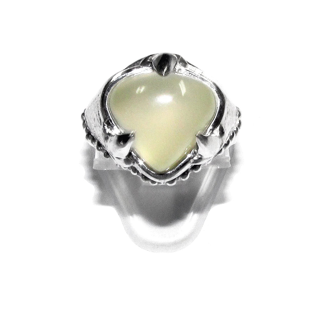 Statement Natural white opal ring 925 sterling silver size 6 1/2, Handmade ring, single copy, White opal, silver ring, gemstone