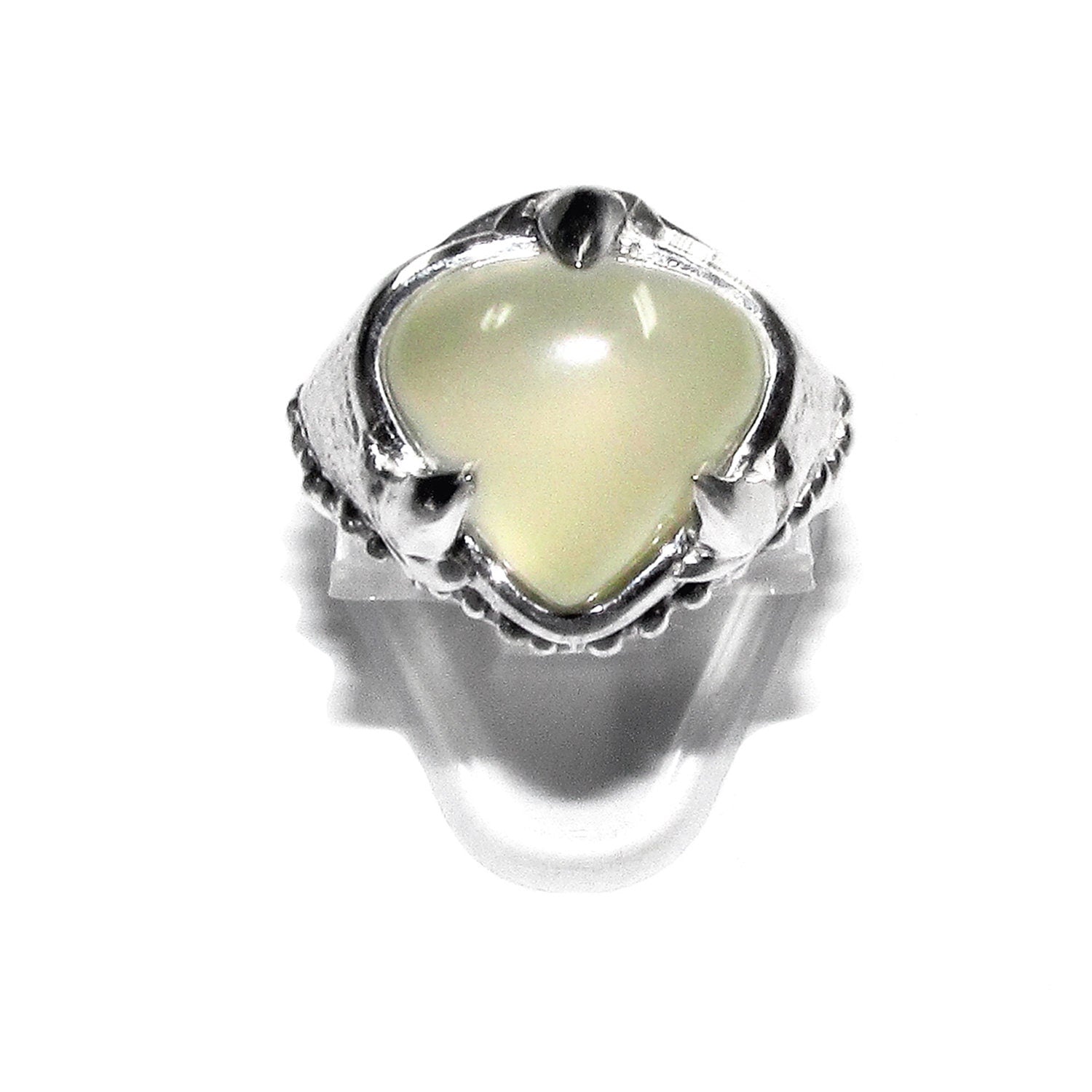 Statement Natural white opal ring 925 sterling silver size 6 1/2, Handmade ring, single copy, White opal, silver ring, gemstone
