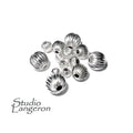 925 Sterling Silver Corrugated Round shiny Beads size 3 - 10 mm, Corrugated Beads, Jewelry making, Silver beads, Sterling silver - 1 piece
