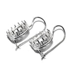 10 mm 925 sterling silver blank earrings with bezel cup, Setting, bezel cup, 925 silver, base earrings, Jewelry making - 1 pair (2 piece)