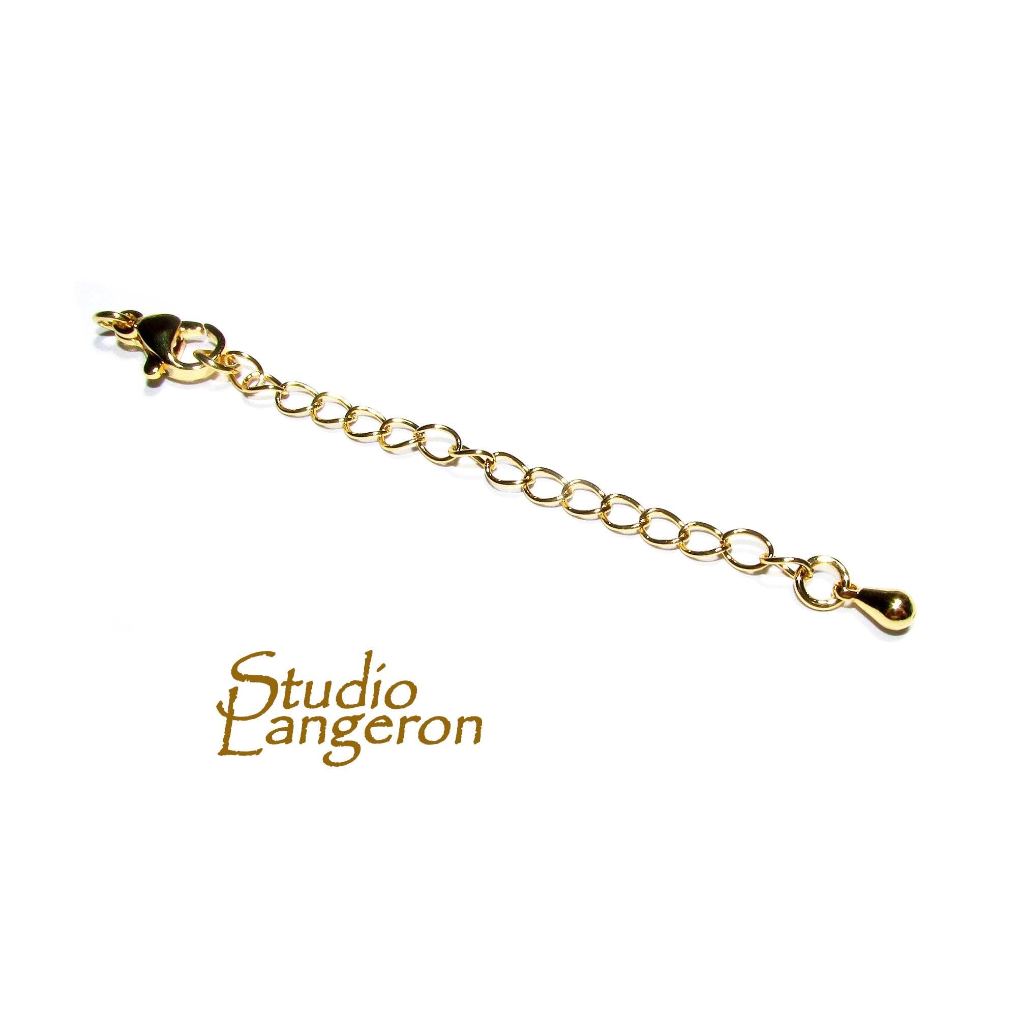 14K Gold Filled Extension Chain size 5cm, oval chain 6.0x4.0mm, lobster clasp 10mm - 1 piece