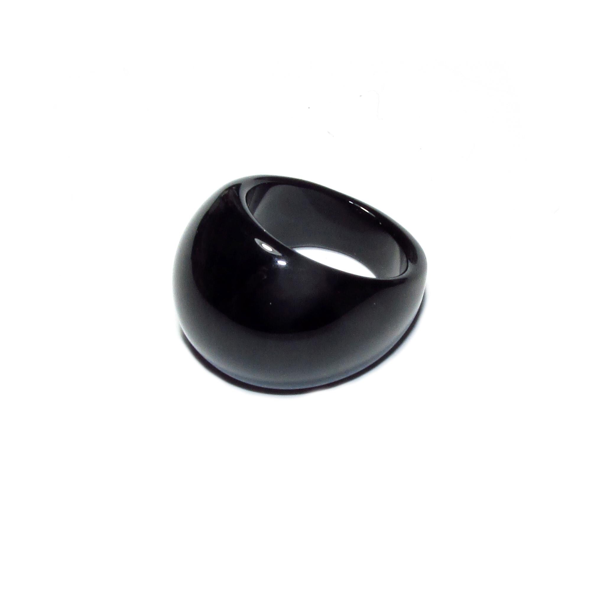 Natural Black onyx band Ring size 7.0 - 12 1/2,  Black onyx stone ring, Band Rings, Gemstone ring, Natural gemstone