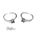 925 sterling silver open blank ring with 4-Prong Setting 6x4 mm, silver ring, Jewelry making, base ring, Setting, Ring mounting - 1 piece