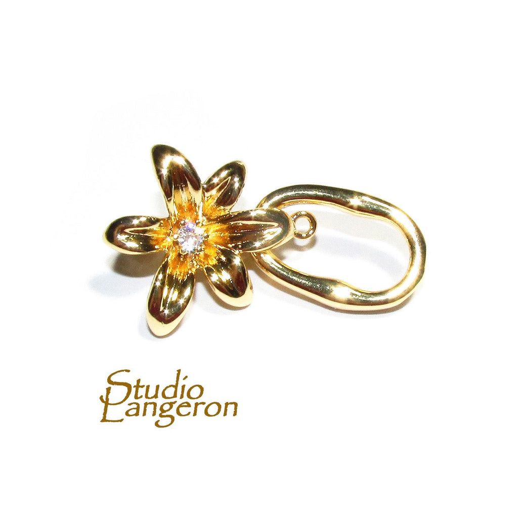 14K Yellow Gold Filled Hook and Eye Clasp: Decorative Jewelry Making