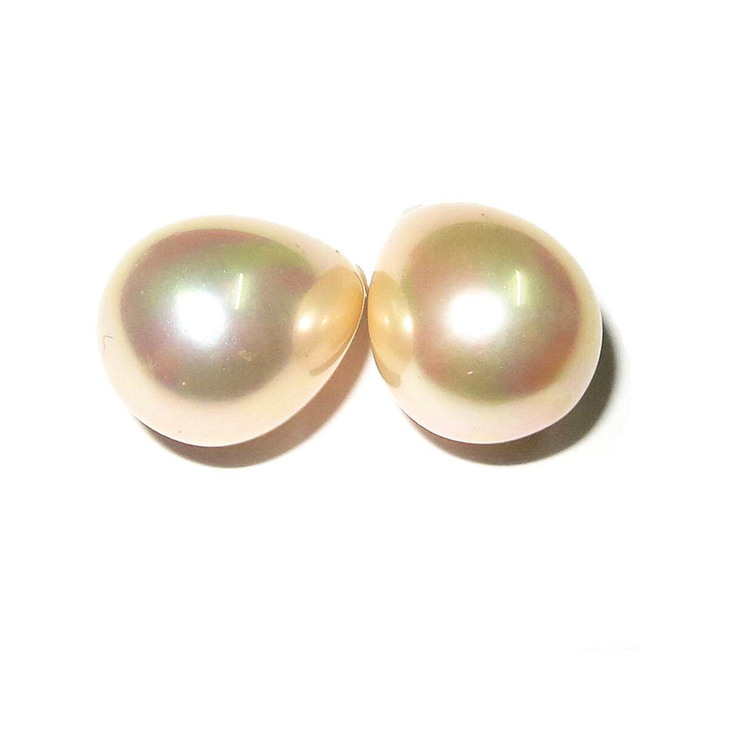 Natural Sea shell pearl Teardrop half drilled Beads size 16x12 mm, Natural shell pearl Matching Half Drilled Beads, Jewelry making - 1 piece