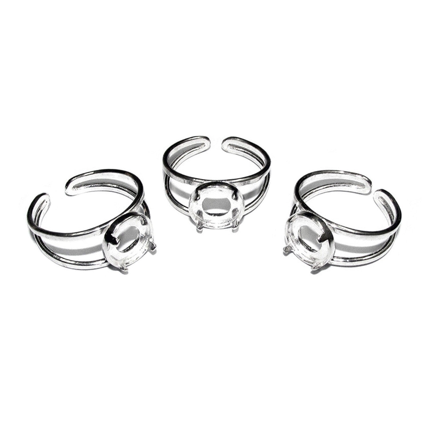 925 sterling silver open blank ring with bezel cup 8 mm, silver ring, base ring, sterling silver, bezel cup, Jewelry making - 1 piece