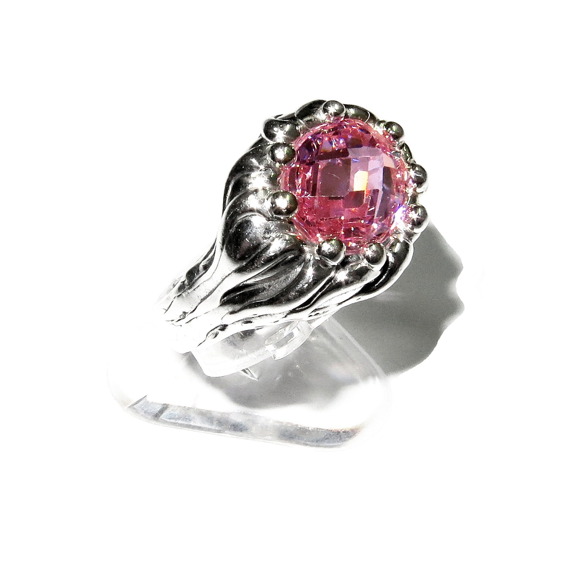 Statement Rose topaz ring 925 sterling silver size 6 1/2, Handmade ring, single copy, Rose topaz, silver ring, gemstone, Rose topaz ring