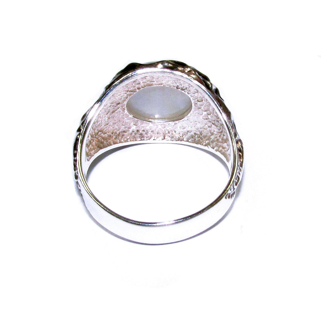 Statement moonstone ring 925 sterling silver size 7 1/2, Handmade ring, single copy, 925 sterling silver, Natural moonstone, gemstone