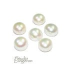11 mm White pearls half-drilled Cabochon, Natural Pearl, White pearls Gemstone, Round pearl, Jewelry making, ring, earrings - 1 piece