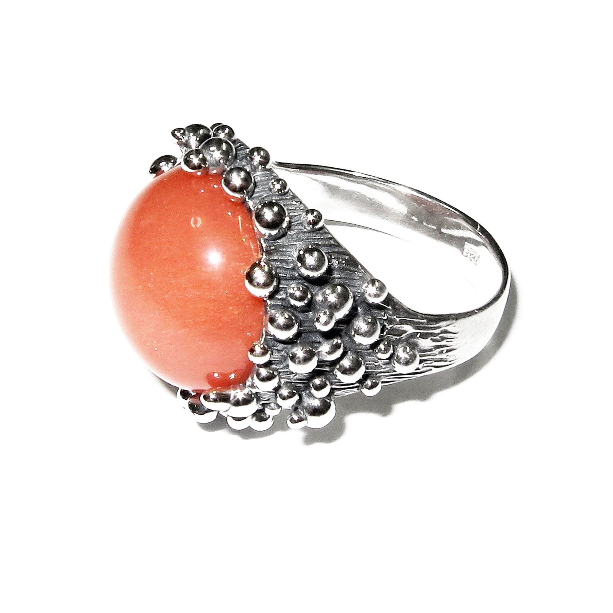 Statement moonstone ring 925 sterling silver size 8 1/2, Handmade ring, single copy, 925 sterling silver, Natural Gray moonstone, gemstone